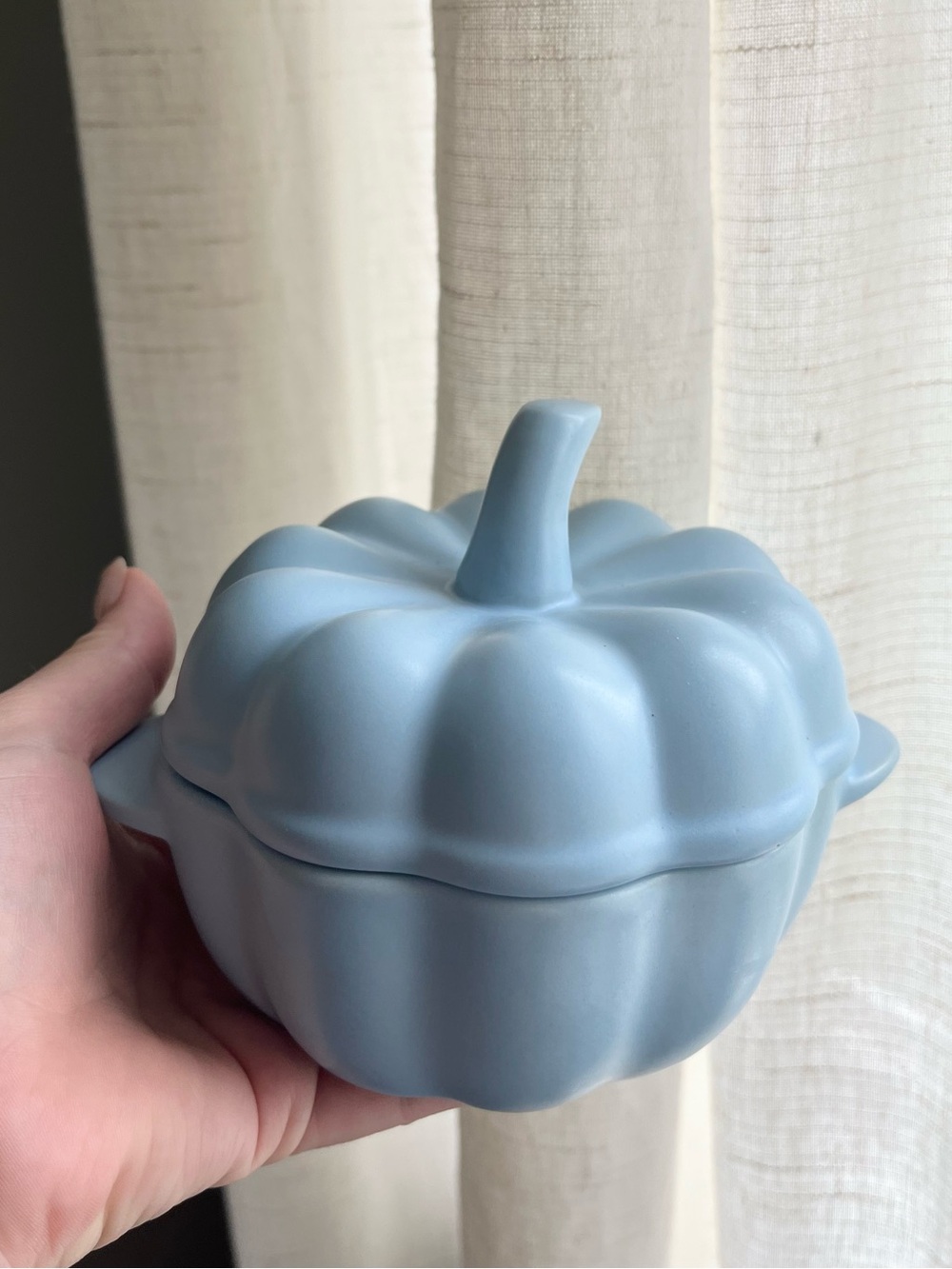 Mini Light Blue Ceramic Cocotte Dish